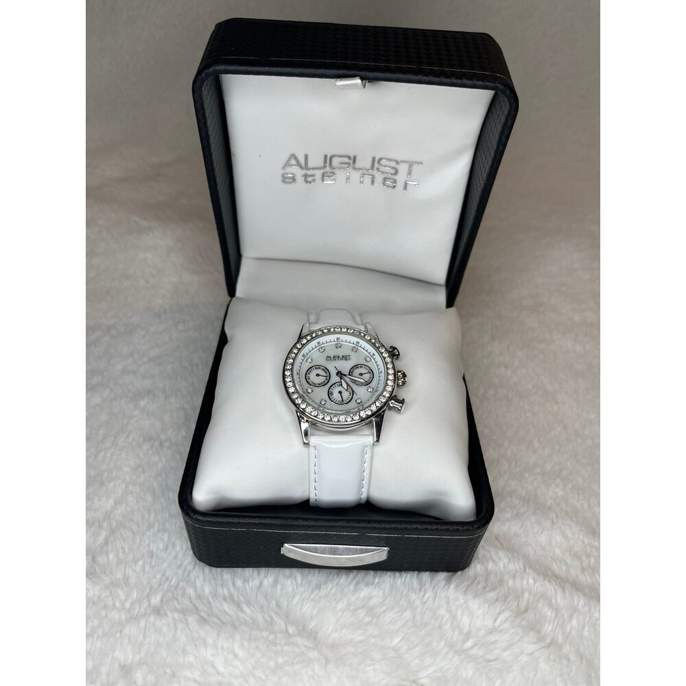 August Steiner White & Silver Women’s Watch NEW with box